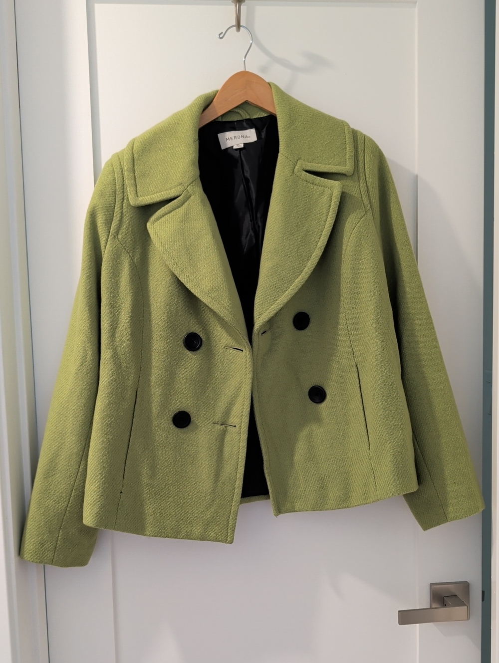 Merona Light Green Double-Breasted Peacoat Jacket
